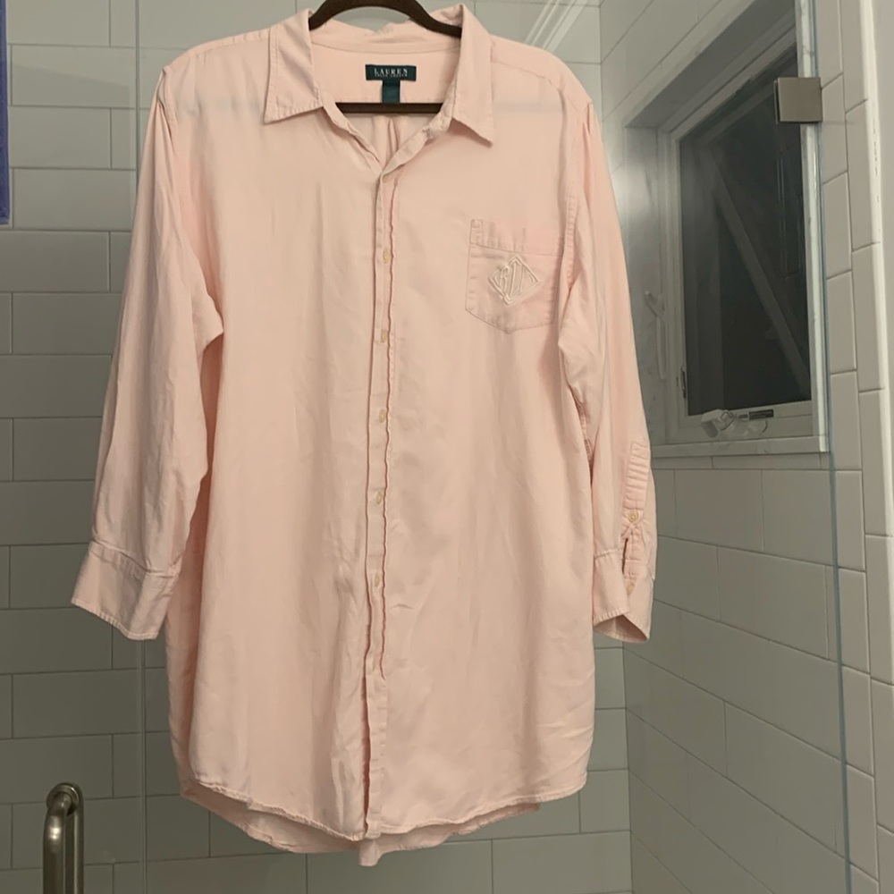 Lauren Ralph Lauren. Women's button down Night,Sleep Shirt.